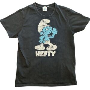 Bossini black short sleeve Hefty Smurf graphic tee nostalgic kawaii nostalgic M
